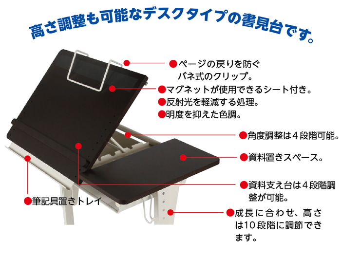 廃番（5131-8012）書見台デスクタイプ 角度4段階 ※販売終了しました