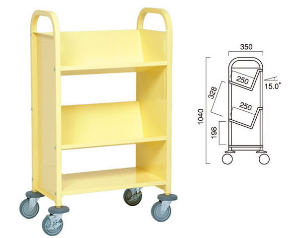 NF ブックトラックBT3L型片面傾斜3段H1175X800 BT3L-951T - 1