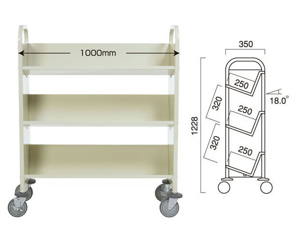 ピッキングに！キャスター付作業用カート「ブックトラック」 埼玉福祉会