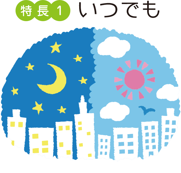 特徴1 いつでも